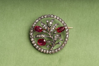 Antique Ruby & Diamond Brooch