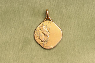 Antique French 18K Gold Jeanne d’Arc Medal Pendant by Émile Dropsy