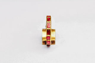 Antique Mughal Ruby and Polki Rock Crystal Gold Ring; Hyderabad, India, c.1850