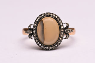 Antique Agate & Diamond Cluster