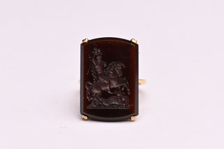 Vintage St George Agate Intaglio Ring