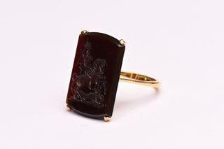 Vintage St George Agate Intaglio Ring