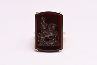 Vintage St George Agate Intaglio Ring