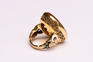 French Vintage Glass Cameo Ring