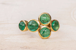 Vintage Emerald Cross Ring