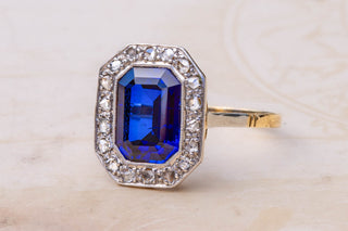 Art Deco Sapphire Cluster Ring