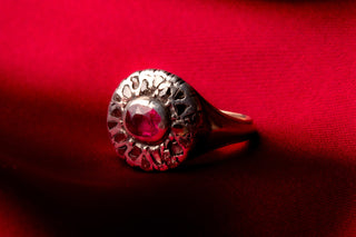 Italian Ruby and Diamond Cluster