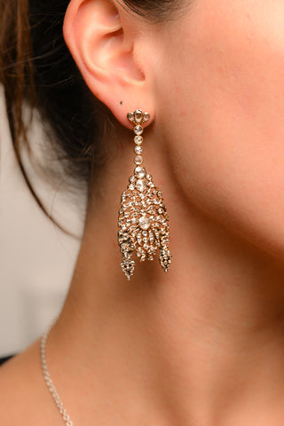 Antique Rose Cut Diamond Earrings