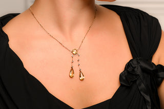 Late Victorian Citrine Drop Necklace