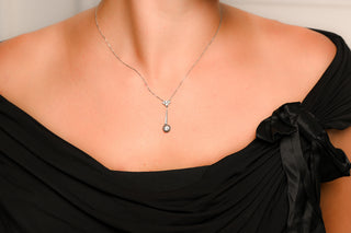 Art Deco White Gold Diamond Necklace