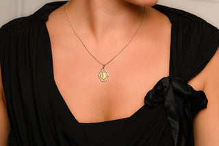 French Art Deco Two-Tone Pendant