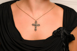Baroque Diamond Cross Pendant