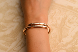 Edwardian Gem-Set Gold Bangle