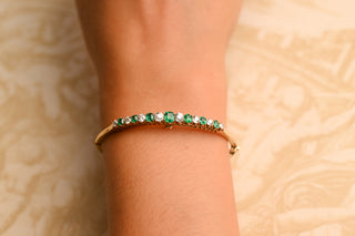 Victorian Emerald and Diamond Bangle