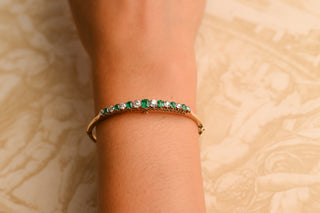 Victorian Emerald and Diamond Bangle
