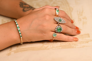 Victorian Emerald and Diamond Bangle