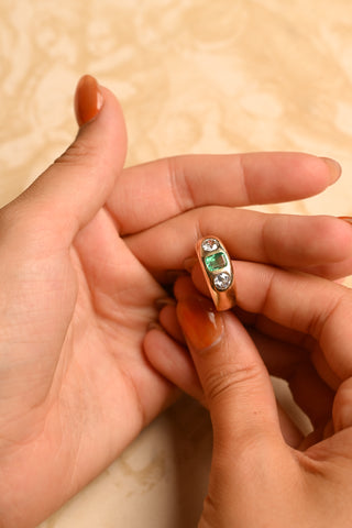 Antique Emerald and Diamond Ring