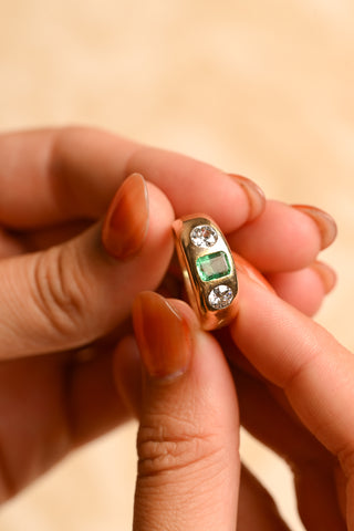 Antique Emerald and Diamond Ring