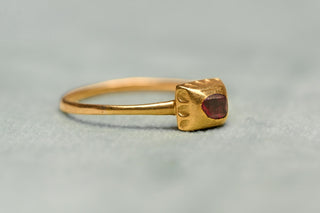 Mid-17th Century 21K Gold Table-Cut Ruby Ring, c.1650