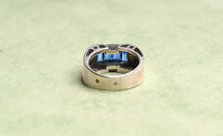 French Art Deco Silver Tank Ring, circa 1940s