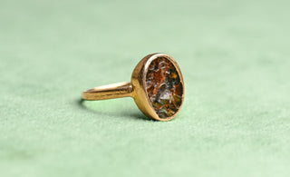 Ancient Roman Triton Intaglio Gold Signet Ring, 2nd–3rd Century AD