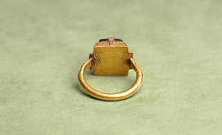 Ancient Blue Glass Ring Seljuk High-Carat Gold