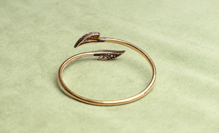French Art Deco Gold, Platinum, Sapphire and Diamond Bypass Bangle, c.1920
