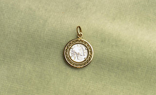 French Mother-of-Pearl Lourdes Pendant, c.1940