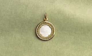 Antique French 18K Gold & Mother of Pearl St Christopher Pendant, c.1930