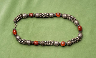 Antique Omani / Yemeni Silver & Carnelian Necklace, Early 20th Century