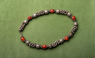 Antique Omani / Yemeni Silver & Carnelian Necklace, Early 20th Century