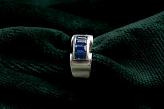 French Art Deco Silver Tank Ring, circa 1940s