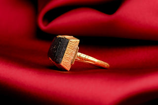 Ancient Blue Glass Ring Seljuk High-Carat Gold