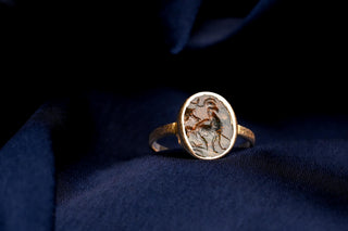 Ancient Roman Triton Intaglio Gold Signet Ring, 2nd–3rd Century AD