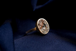 Ancient Roman Triton Intaglio Gold Signet Ring, 2nd–3rd Century AD