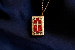 Antique Enamelled Locket Pendant