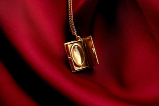 French Red Enamel Bible Locket Pendant, c.1880