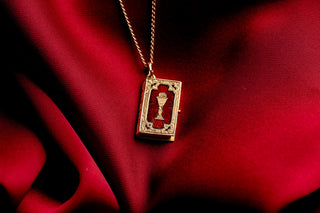 French Red Enamel Bible Locket Pendant, c.1880
