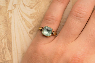 Georgian Portuguese Foiled Blue Paste Solitaire Ring, c.1760–1780