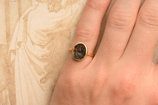Ancient Roman Triton Intaglio Gold Signet Ring, 2nd–3rd Century AD