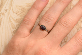 Early Islamic Garnet Intaglio Ring, 10th Century, Later Silver Mount