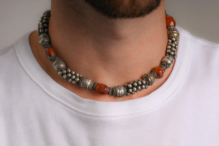 Antique Omani / Yemeni Silver & Carnelian Necklace, Early 20th Century