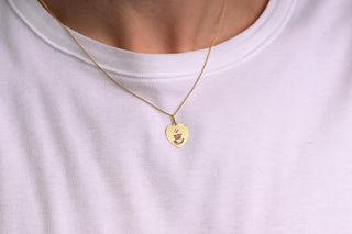 French 18K Gold Augis Love Medal Pendant