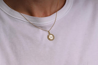 French Mother-of-Pearl Lourdes Pendant, c.1940
