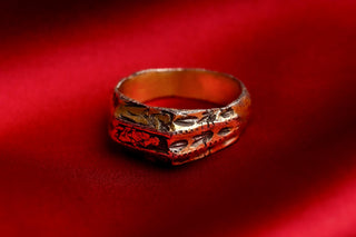 15th-Century English Silver-Gilt Iconographic Ring with Three Saints