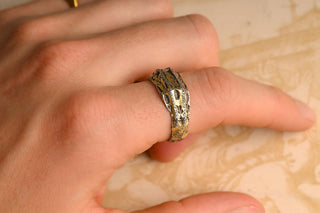 15th-Century English Silver-Gilt Iconographic Ring with Three Saints