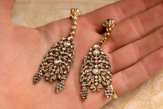 Antique Rose Cut Diamond Earrings