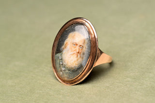 Portrait miniature ring, side view