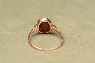 Rose gold shank of the antique Hermes ring