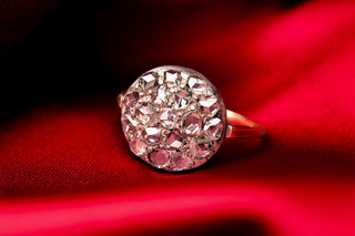 Antique German Rose-Cut Diamond Cluster Ring, c.1900
